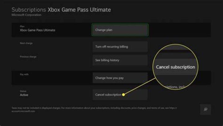 How do I cancel an Xbox Live subscription?