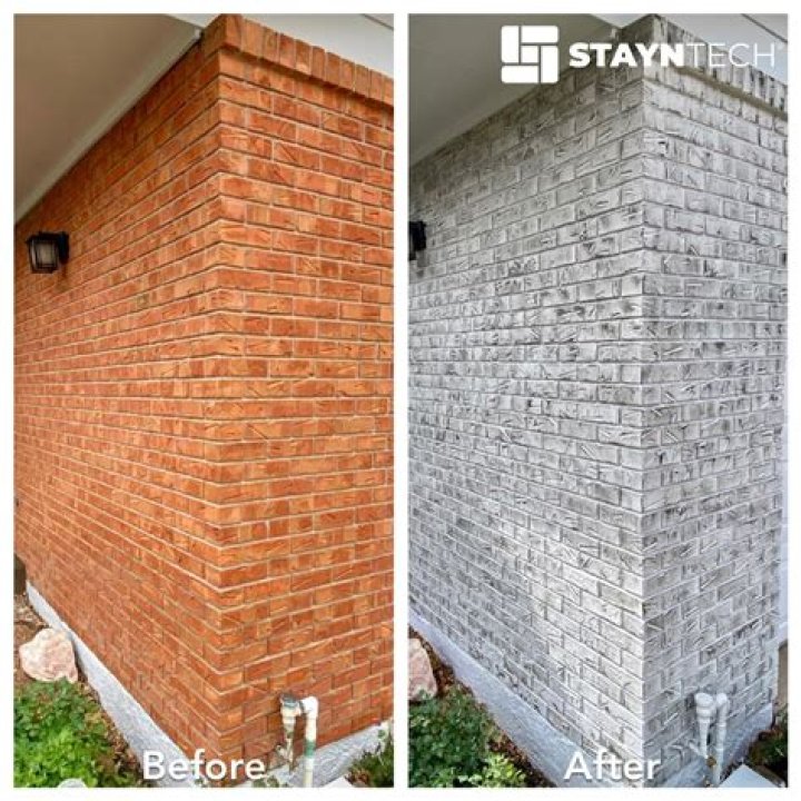 How do you clean exterior brick stains?