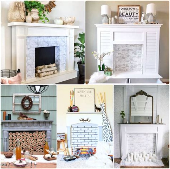 How do you decorate a fake fireplace