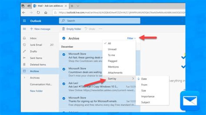 How do you get emails to go directly to a folder in Outlook?