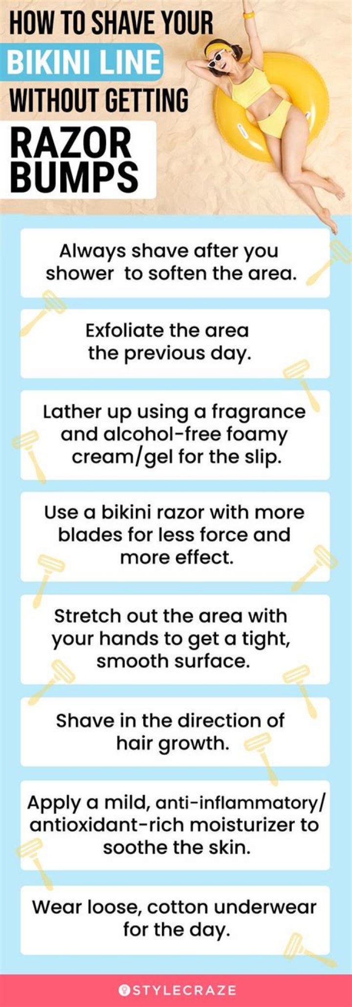 How do you shave your bikini area without getting bumps?