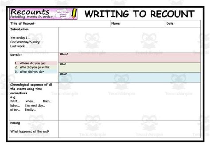 How do you write a recount Year 7?