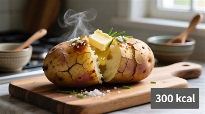 How many calories are in a baked potato with skin