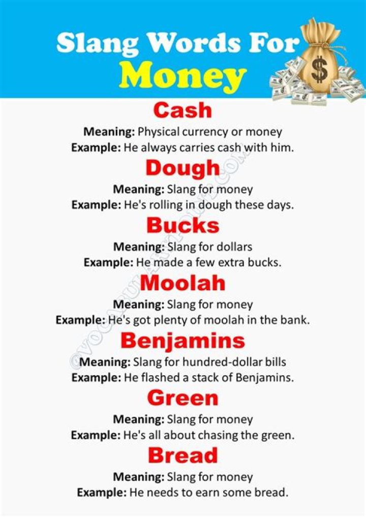 Is Tin another word for money?