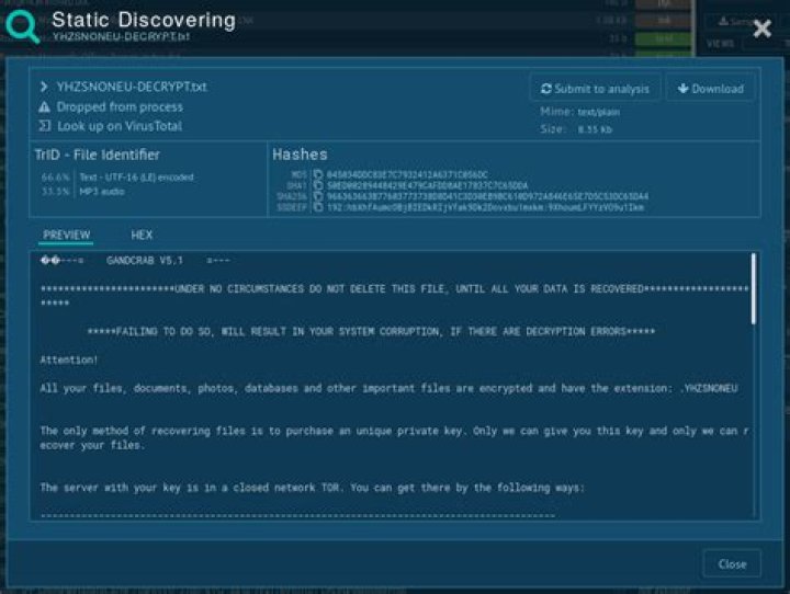 Ransom:Win32/GandCrab.AO