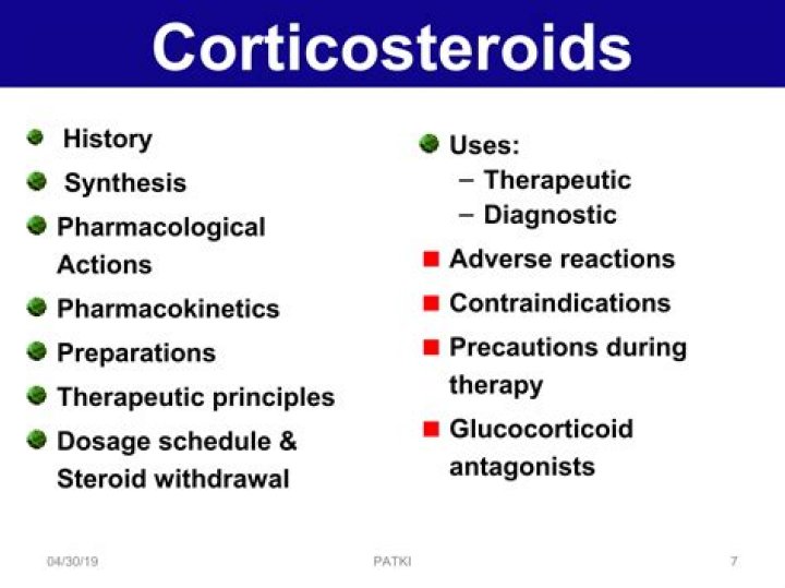 What are examples of corticosteroid drugs?