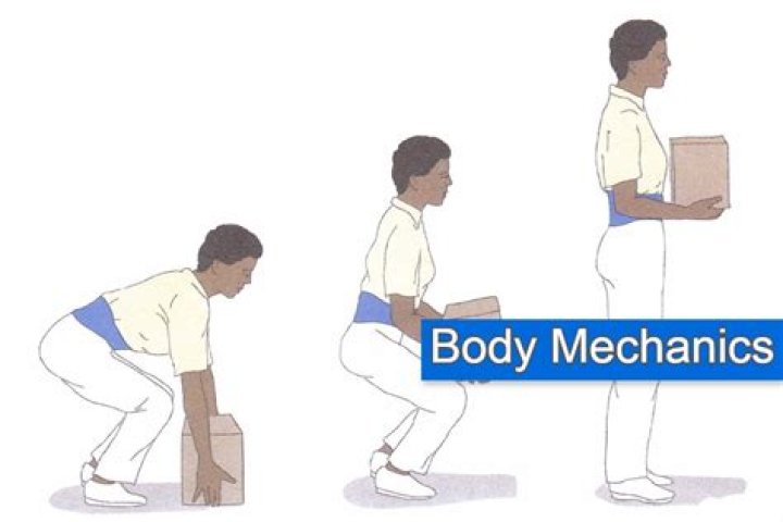 What are examples of proper body mechanics