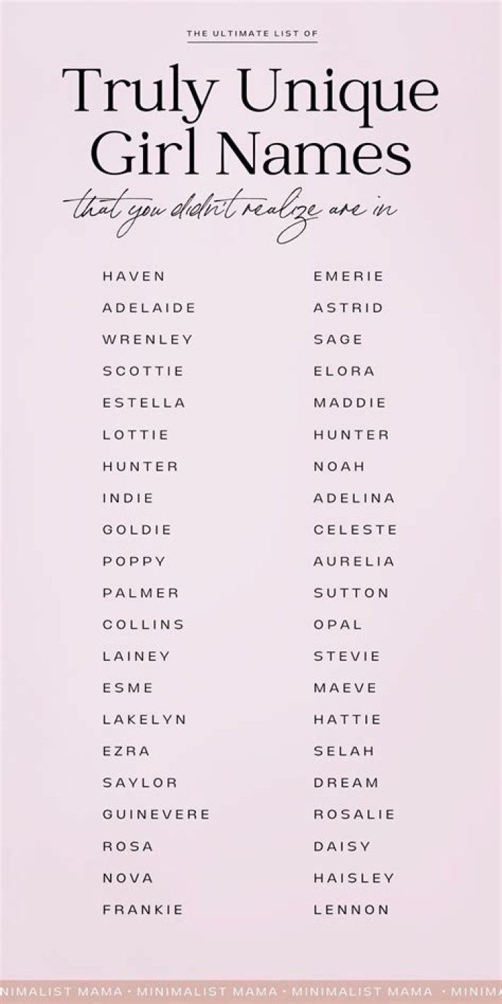 What are some unique names for a girl?
