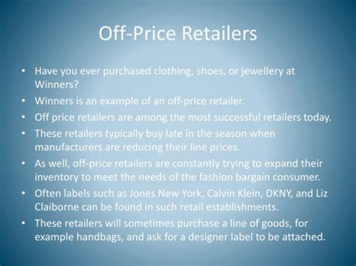 What are the different types of off price retailers