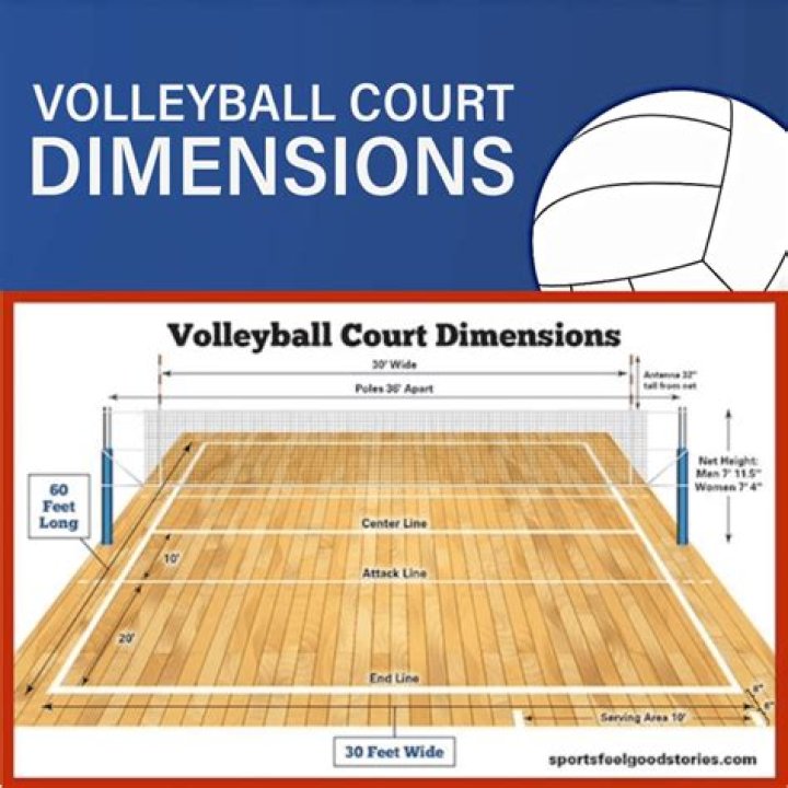 What are the dimensions of a middle school volleyball court?