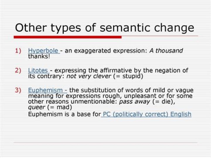 What are the four types of semantic change?