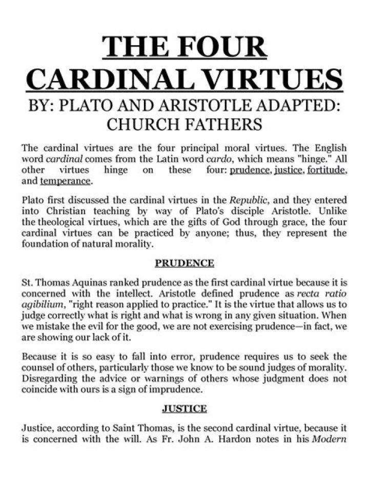 What are the four virtues in Platos Republic