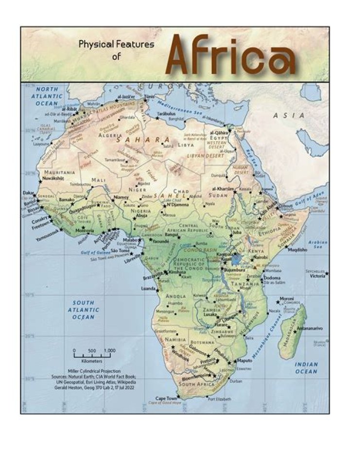 What are the main physical features of South Africa