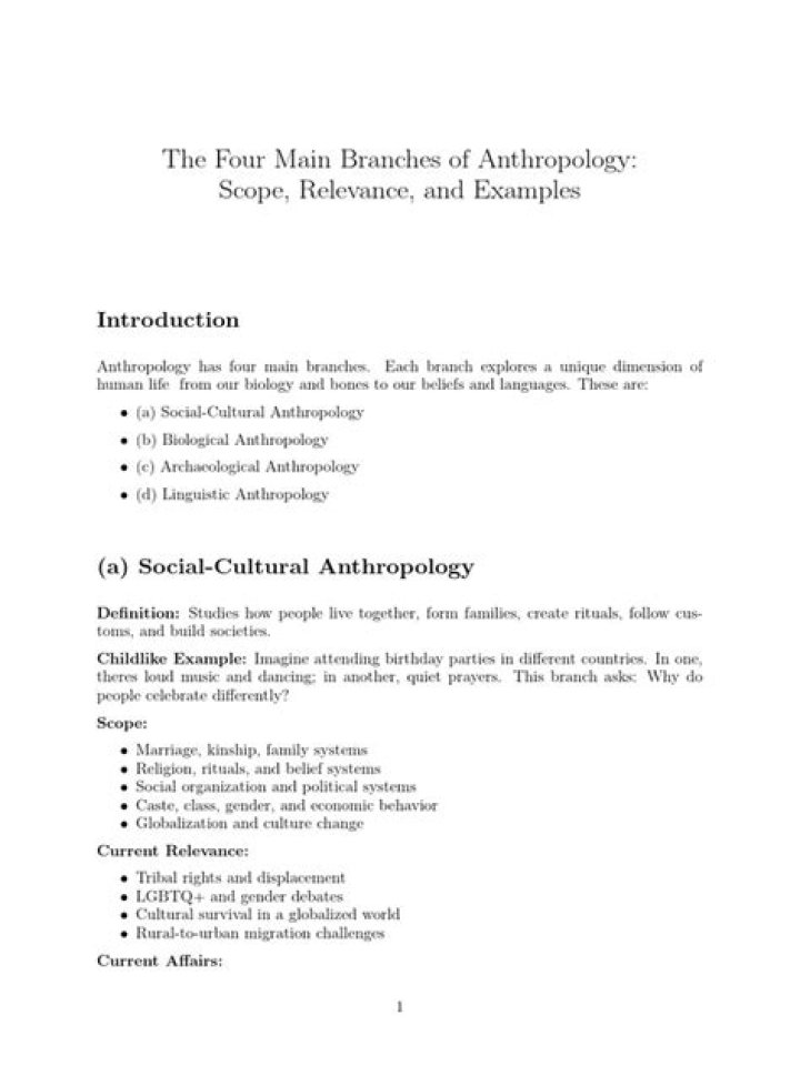 What are the two branches of anthropology