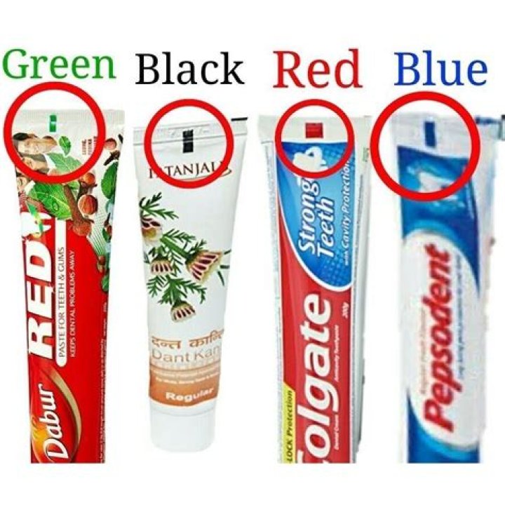 What do color labels on toothpaste mean?