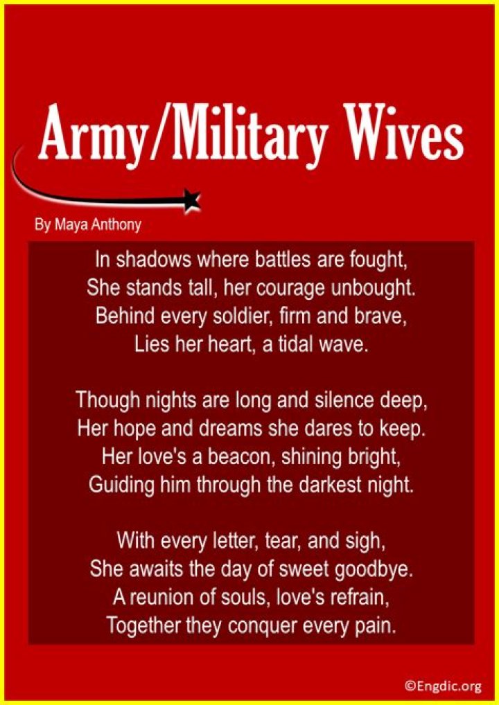 What do you say to an Army wife?