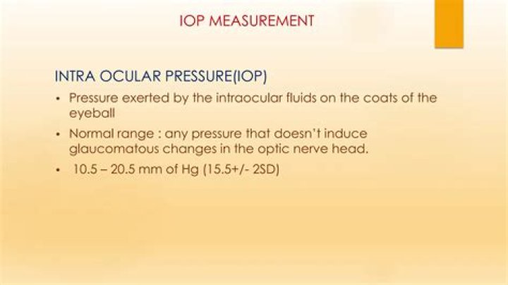 What does intraocular pressure measure