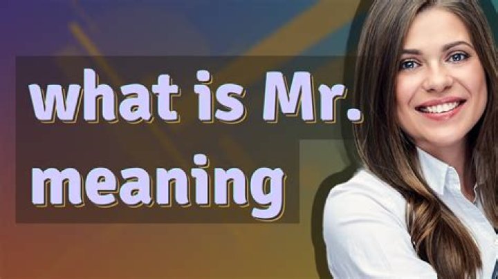 What does Mr mean in title?