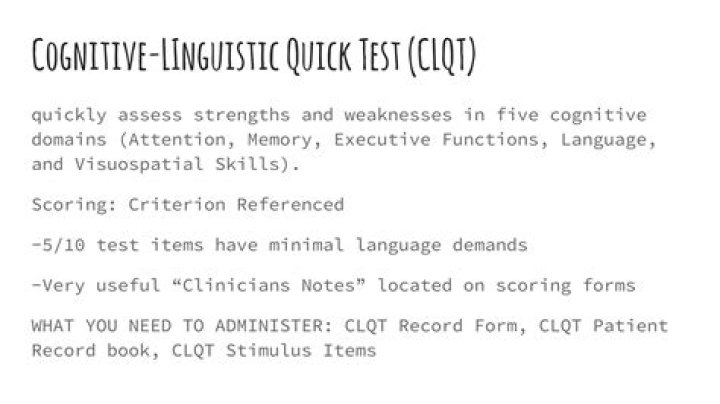 What does the CLQT tell you?