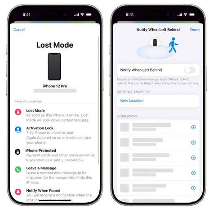 What happens when you activate Lost Mode on Find My iPhone?