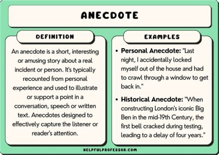 What is an example of an anecdote?