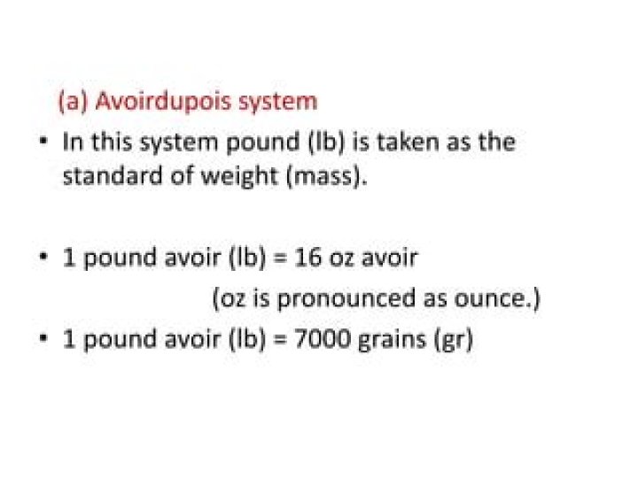 What is avoirdupois system of measurement?
