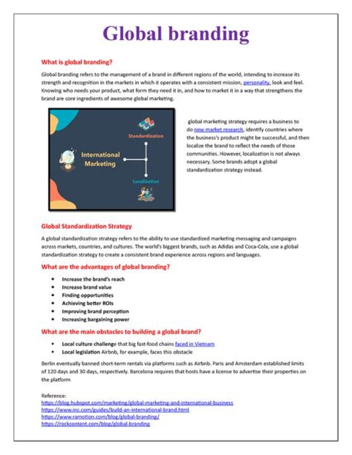 What is global branding strategy