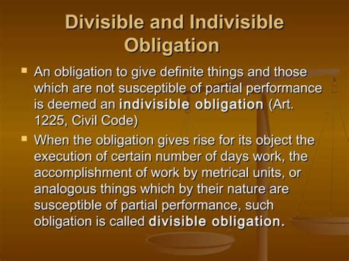 What is indivisible obligation