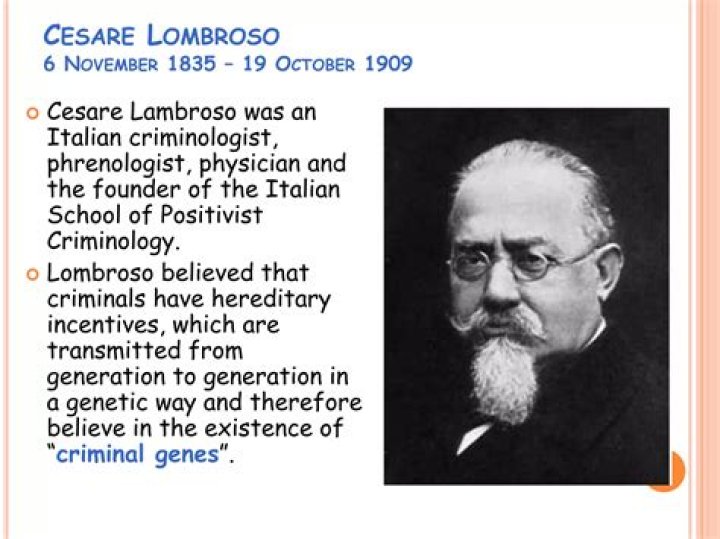 What is the meaning of Lombroso?