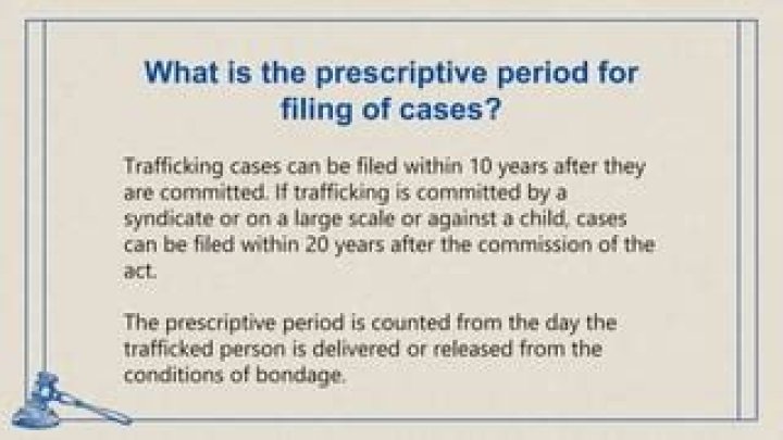 What is the prescriptive period for filing of cases?