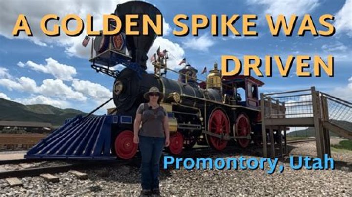 What was the Golden Spike and where was it driven into the track?
