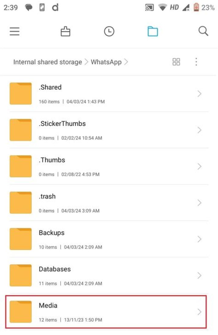 Where are media files stored on Android?