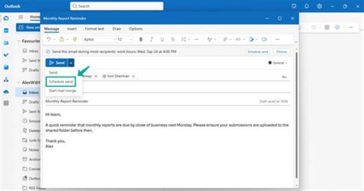 Where do follow up emails go in outlook?