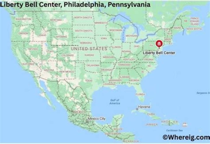 Where is the Liberty Bell located on the map?
