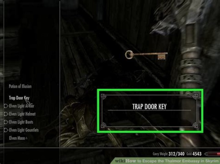 Where is the trapdoor key in Thalmor Embassy?