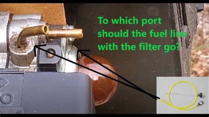 Which fuel line goes to the primer bulb?
