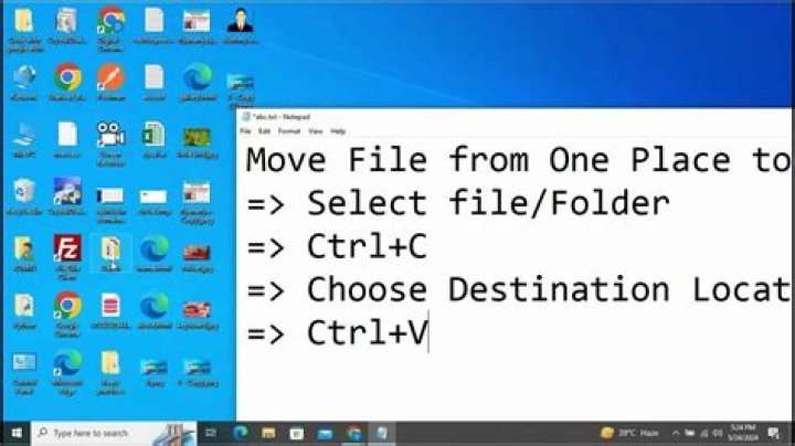 Which steps do you follow to move a file from one location to another?