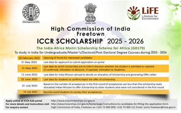 Who is eligible for ICCR scholarship?