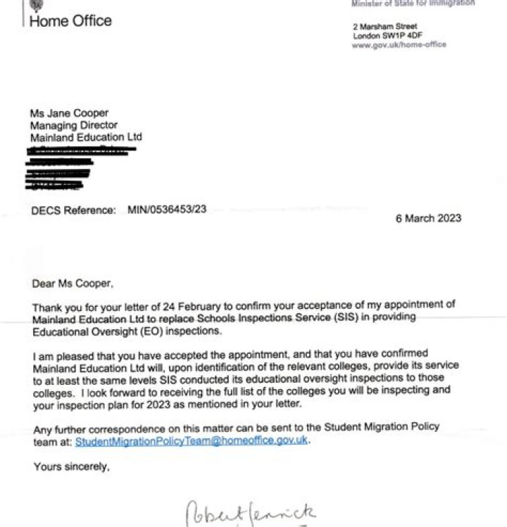 Who is in charge of the Home Office UK