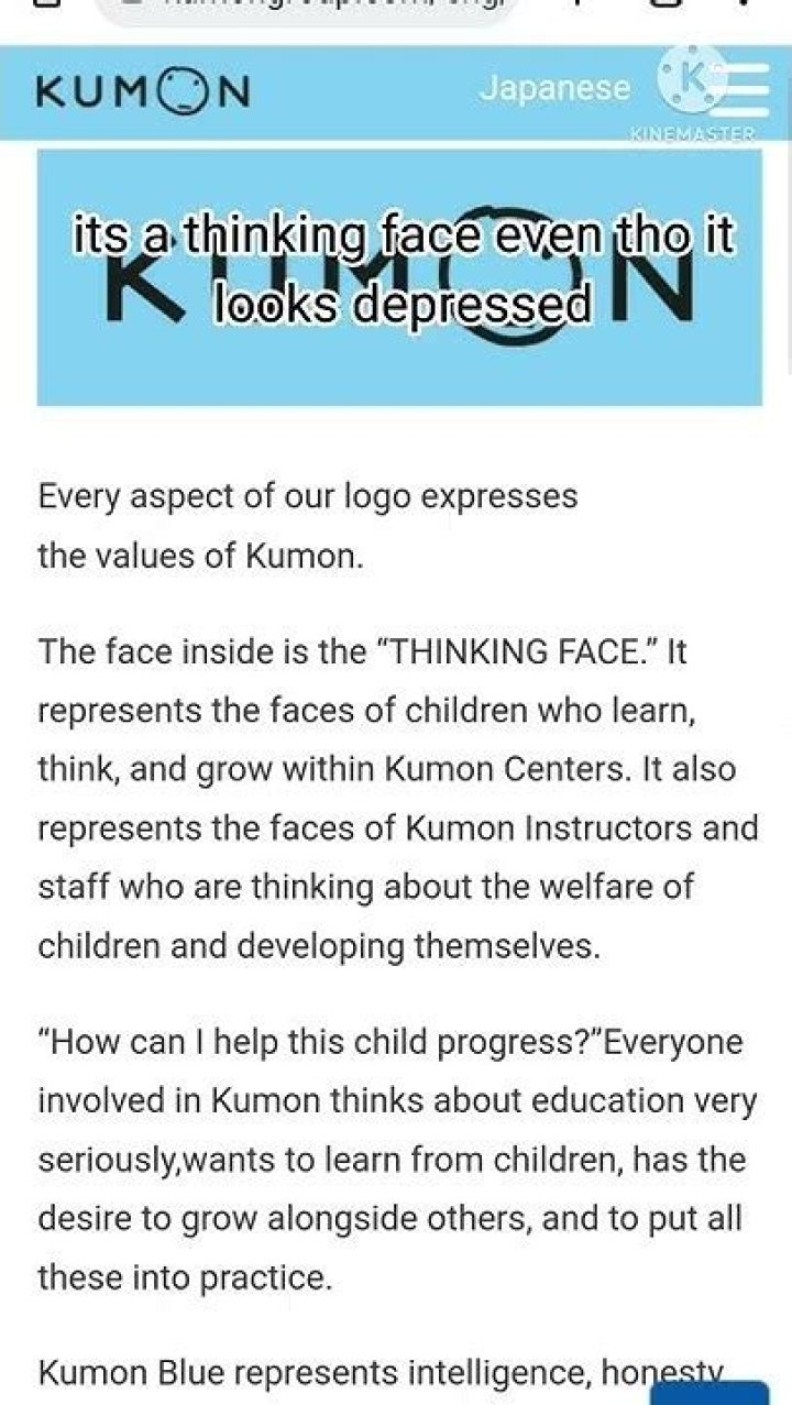 Why does Kumon have a sad face?